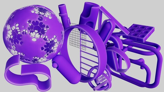 Abstract Purple Subsurface Scattering Material Objects Composition