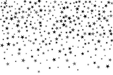 Star confetti. Silver casual confetti background. Bright design pattern.