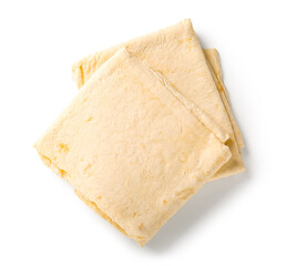 Fresh thin lavash on white background