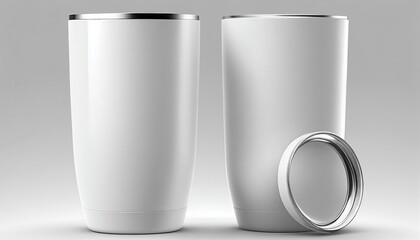 Tumbler Mockup Stock Photo, White, Blank, Simple, Generative AI