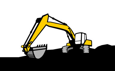 Excavator illustration for template

