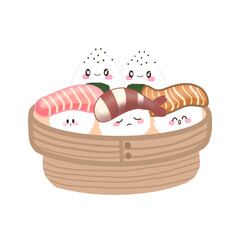 sushi mixed set on a plate