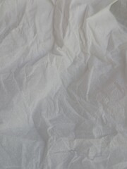 White Linen background Crumpled tissue Natural handmade tissue background Eco Organic top view White tissue linen texture