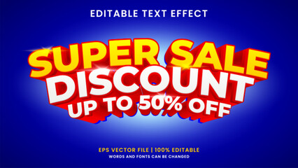 Super Sale Discount 3D Editable Text Effect
