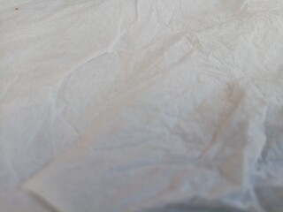 White Linen background Crumpled tissue Natural handmade tissue background Eco Organic top view White tissue linen texture