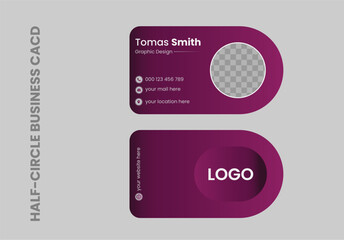 half circle business card design .