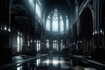 Hi-Tech Gothic Interior Generative AI