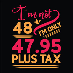 I'm not  Birthday Plus tax t shirt
