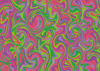 Patron psicodélico de colores verdes y morados, patron sin fisuras groovy, fondo de pantalla abstracto, patron mármol de colores llamativos y curvas.