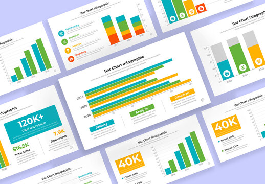 Bar Chart Business Statistics Infographic Presentation Layout