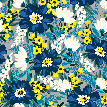 Seamless floral pattern. Fabric and packaging design.