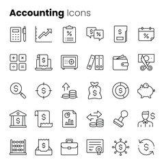 Accounting and finance vector icon set