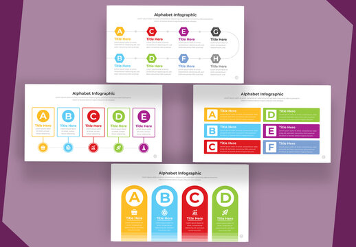 Unique Shape Layout for Alphabet Infographic Layout