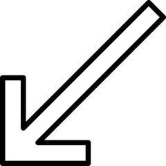 down left arrow icon