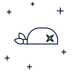 Filled outline Pirate bandana for head icon isolated on white background. Vector