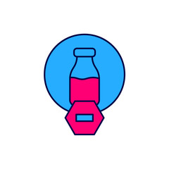 Filled outline Lactose free icon isolated on white background. Vector