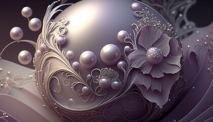 Pearl white Luxurious, cool, and elegant decorated Abstract, Elegant, and Modern AI-generated illustration Generative AI