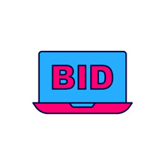 Filled outline Online auction icon isolated on white background. Bid sign. Auction bidding. Sale and buyers. Vector