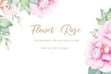 Hand draw Floral Rose watercolor background
