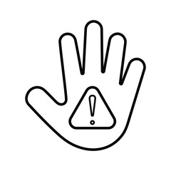 Obraz premium Danger sign, disclaimer outline icon.