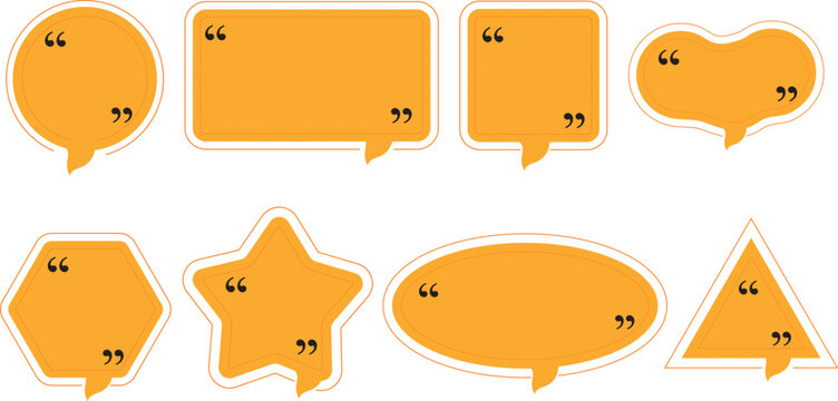 Quote speech bubbles of different shapes and styles