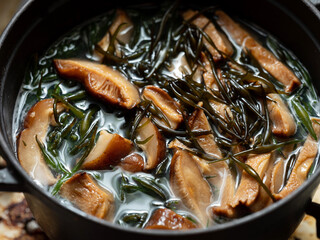 Sea weed fusiforme Rice with Mushrooms	