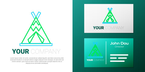 Line Traditional indian teepee or wigwam icon isolated on white background. Indian tent. Colorful outline concept. Vector © Kostiantyn