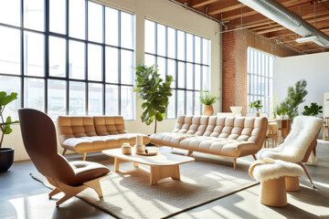 Fototapeta premium modern co-working spaces, Inspiring Lounge Area for relaxation and informal meetings