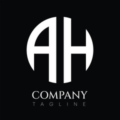 Company vector Logo with the letters AH on a black background