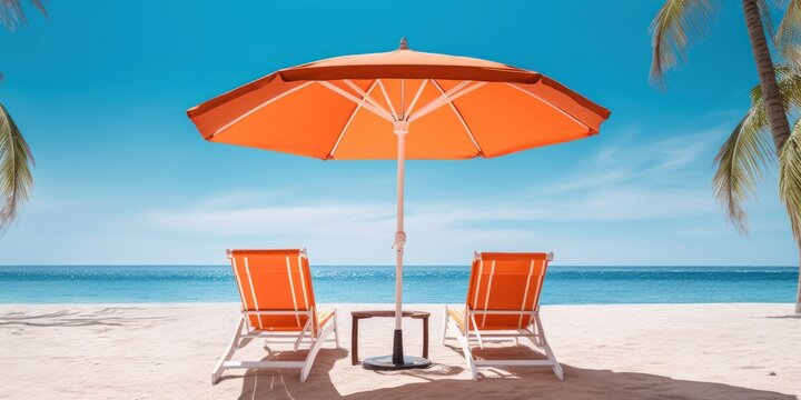 summer, chair, umbrella, sea, beach, holiday, vacation, resort, parasol, travel, bed, outdoor, sunny, paradise, enjoy, relax, ocean, tropical, island, relationship, journey, tranquil, comfortable, bea