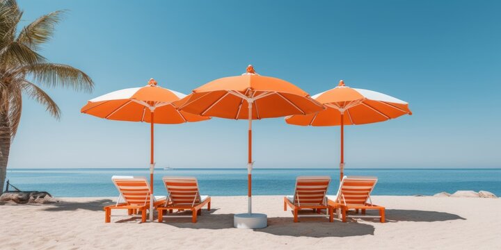 summer, chair, umbrella, sea, beach, holiday, vacation, resort, parasol, travel, bed, outdoor, sunny, paradise, enjoy, relax, ocean, tropical, island, relationship, journey, tranquil, comfortable, bea
