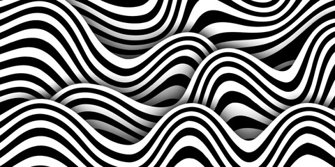 Obraz premium Modern abstract background with wave lines. Black and white curved stripes layer background. Vector EPS 10