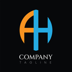 Colorful Company vector Logo with the letters AH on a black background