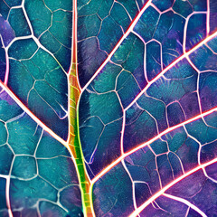 Cyan blue plant leaf texture