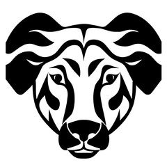 Animal head vector design black and white
