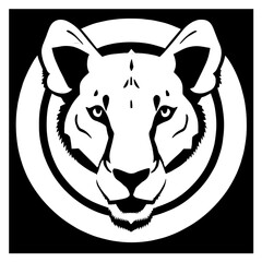 Animal head vector design black and white
