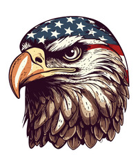 American eagle with flag, American eagle Png design