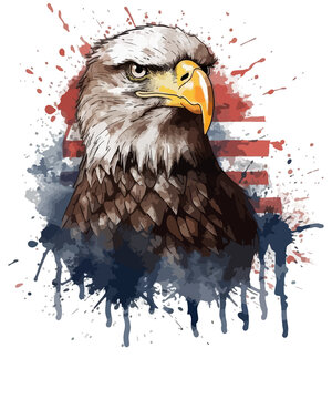 American eagle with flag, American eagle Png design