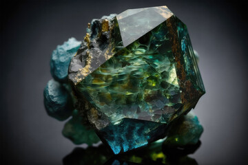 green sapphire close up raw material mineral gemstone
