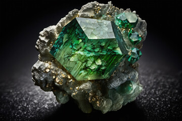 green sapphire close up raw material mineral gemstone