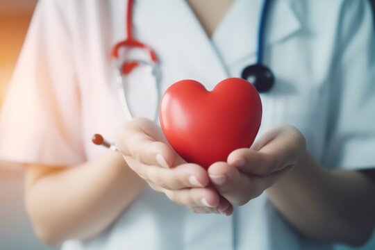 hand care medicine doctor health cardiology hospital heart person concept. Generative AI.