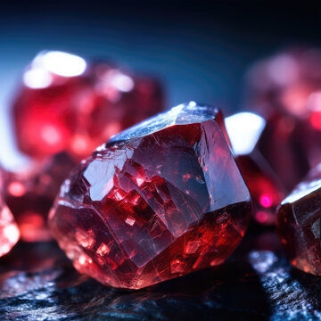 red sapphire close up raw material mineral gemstone