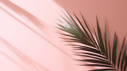 Palm shadow background. Created with generative Ai technology.