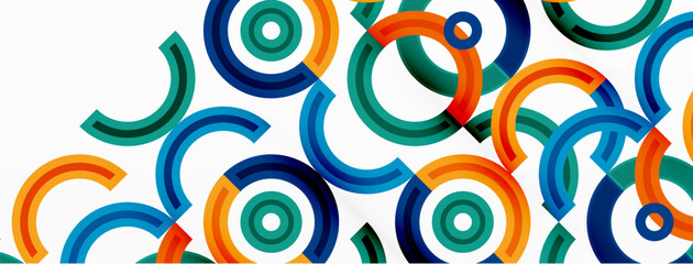 Colorful circle abstract background. Template for wallpaper, banner, presentation, background