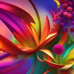 Colorful flower illustration background, beautiful flower