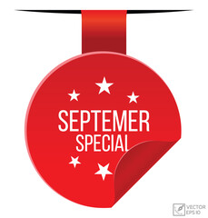 September Special banner design, Isolated on white background.