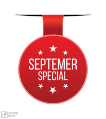 September Special banner design, Isolated on white background.