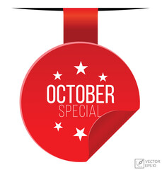 October Special banner design. October Special icon. Flat style vector illustration.