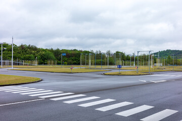 日本の岡山県の運転試験場の風景