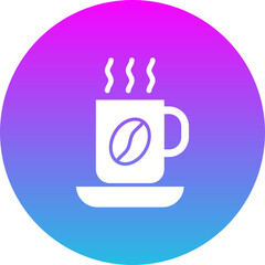 Cup Gradient Circle Glyph Inverted Icon